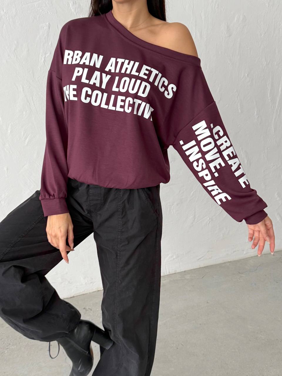 Düşük Kol Modal Sweatshirt
