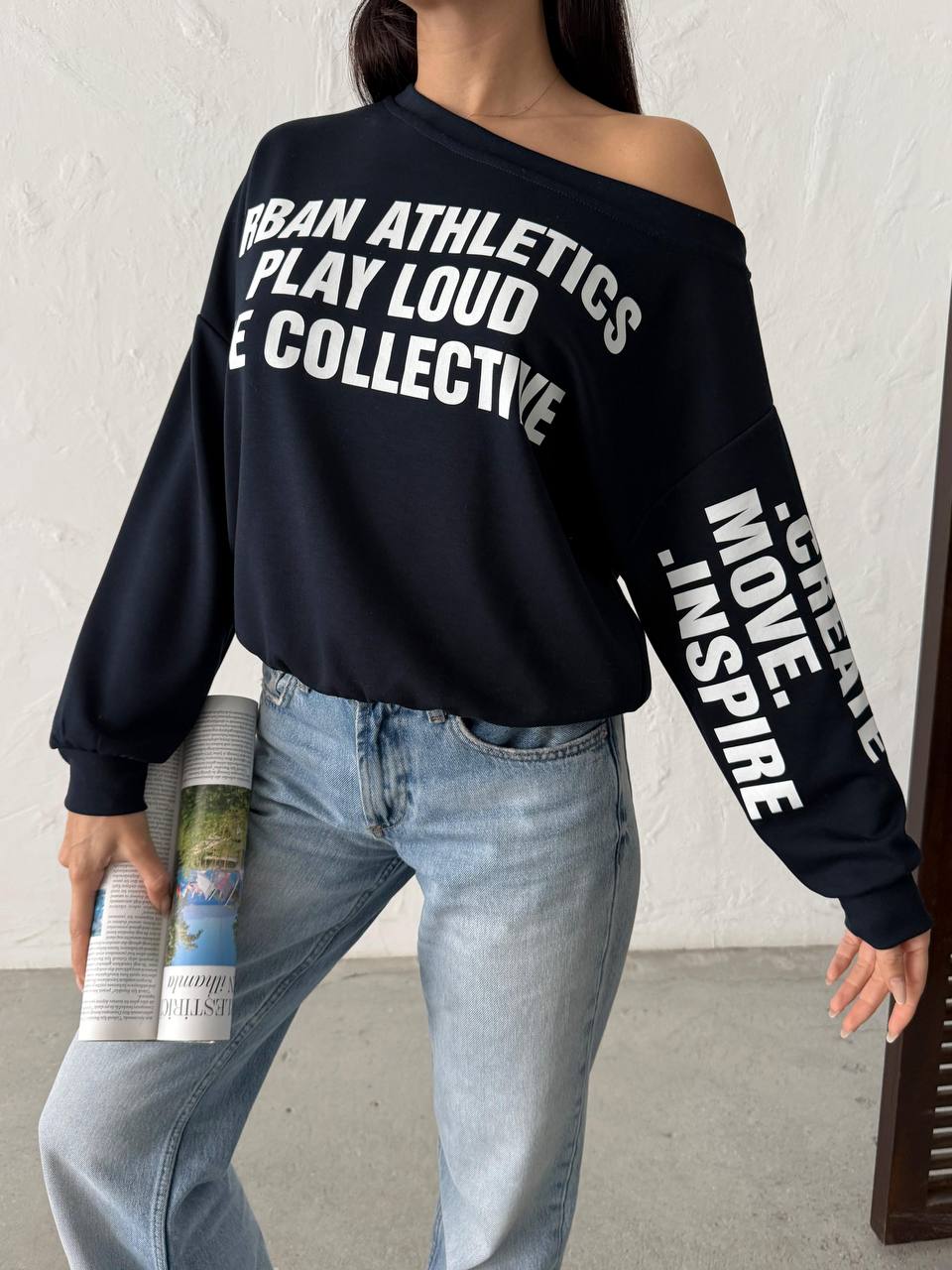 Düşük Kol Modal Sweatshirt